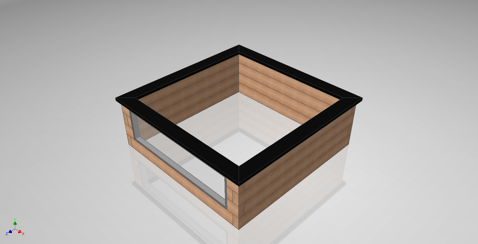 Concept Design Wooden sleeper pond kit with window